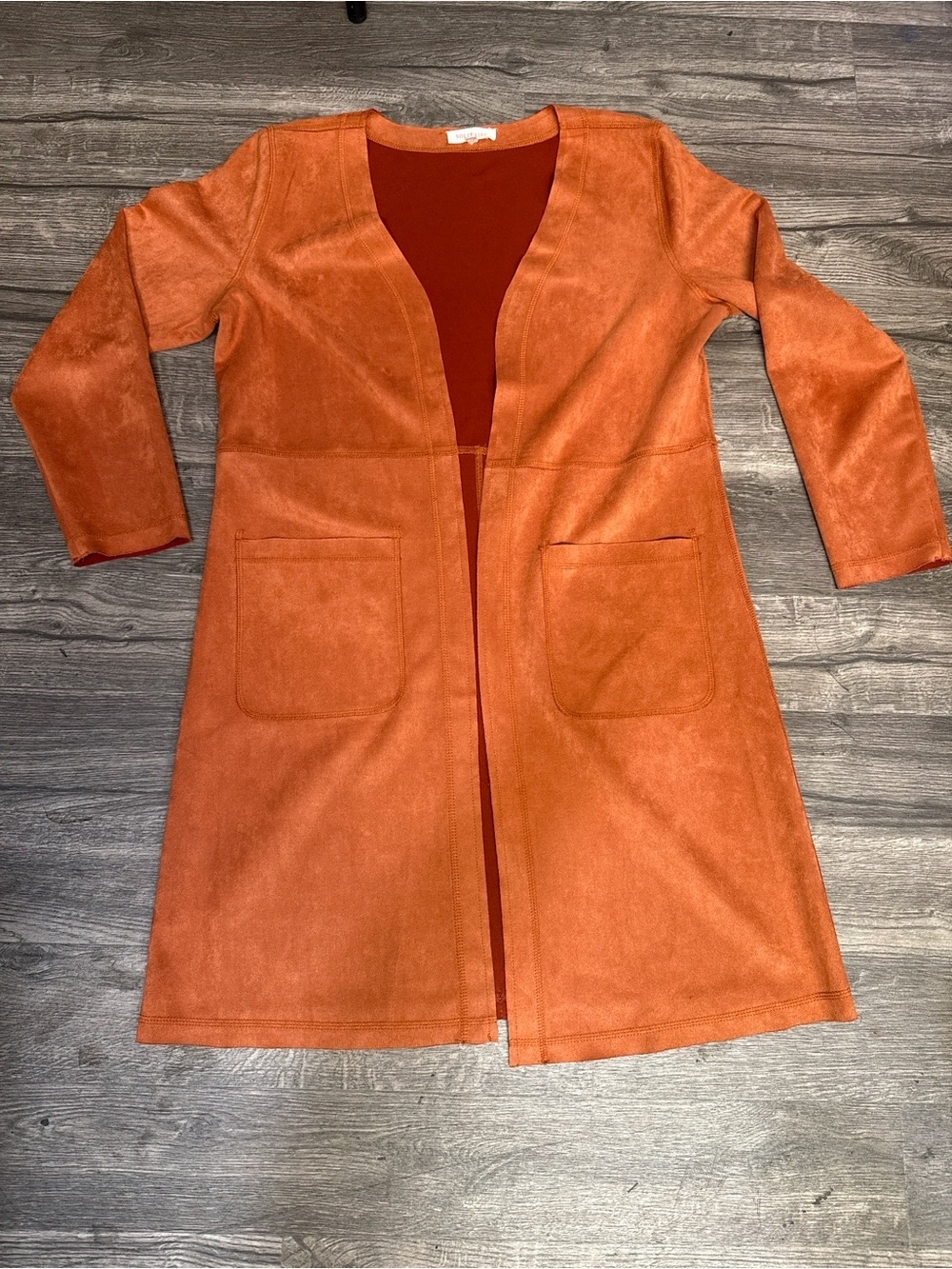 Solitaire Rust Open-Front Trench Coat - Picture 2 of 7